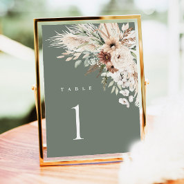 Números de Mesa para Casamento Boho, Floral de Gra