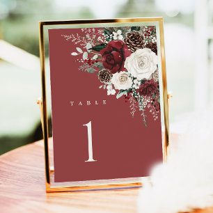 Números de Mesa para Casamento em Borgonha, Floral