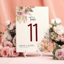 Números de Tabela de Casamento de Fosse Floral Dus