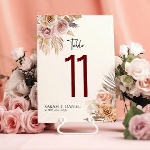 Números de Tabela de Casamento de Fosse Floral Dus