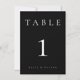 Números de Tabela de Casamento/Evento Preto e Bran