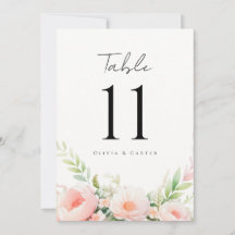 Números De Tabela De Casamento Floral De Blush De