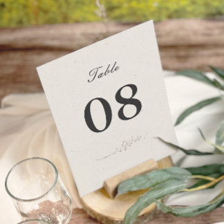 Números de Tabela de Casamento Floral Minimalista