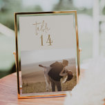 Números de Tabela de Fotografias Dourados do Moder<br><div class="desc">Estes números modernos da mesa de fotos de ouro 5 x 7 pol. chic são perfeitos para um casamento simples. O design boho neutro apresenta uma tipografia rústica única e na moda boêmica em uma cor mínima de ouro e creme de marfim. A placa impressão na frente e atrás (lado...</div>