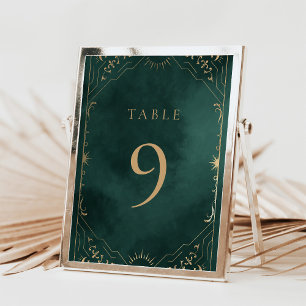 Números de Tabelas de Casamento Celestial Verde Em
