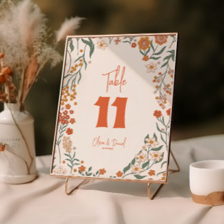 Números De Tabelas De Casamento Retron Floral De G