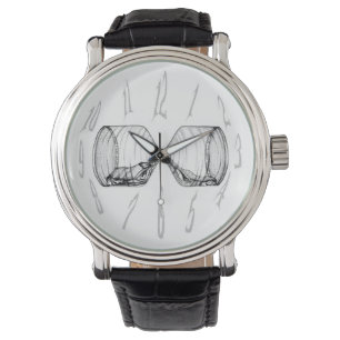 Números do relógio & ampulheta ereta que drenam