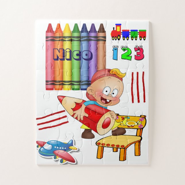 Números dos comboios de aviões quebra-cabeça Crayo (Vertical)