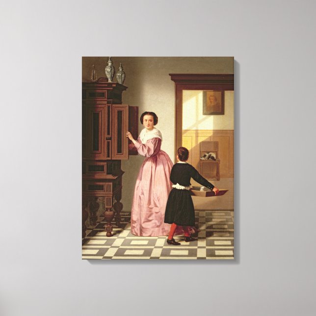 Números em uma sala de estar, 1864 (óleo na canvas (Frente)