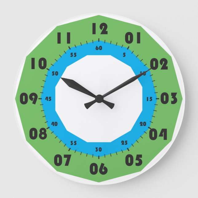 números pretos de discagem de relógio durante minu (Frente)