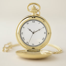 Números romanos do Pocket Watch enfrentam Dourada