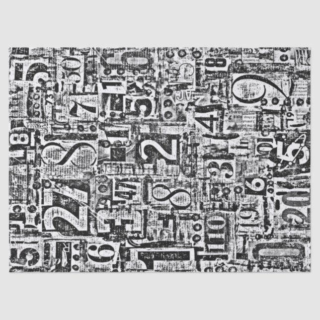 Números Tecidos ou Papel de Decoupage (Frente )