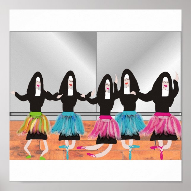 Nun Ballerinas Art Poster (Frente)