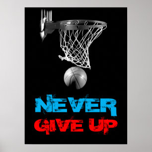 Nunca Desista De Impressão De Basquete De Sucesso