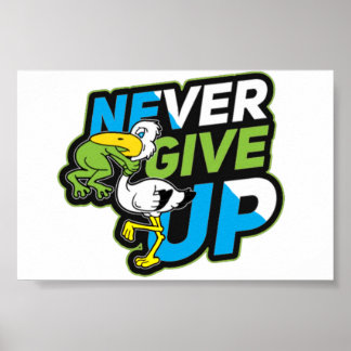 nunca desista do poster de presente de sapo