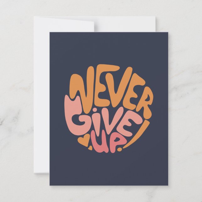 Nunca desistir - Motivação Rosa e Laranja Escuro (Frente)