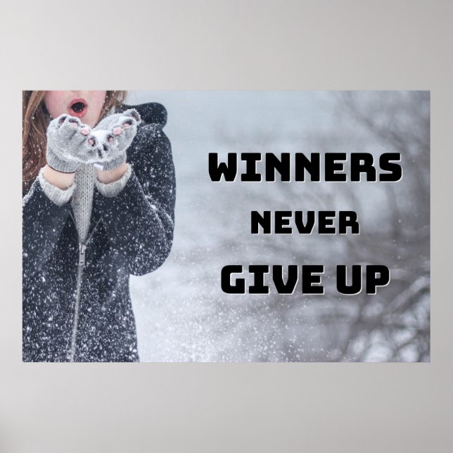 " Nunca Desistir" Poster de Wall Art Inspiracional (Frente)