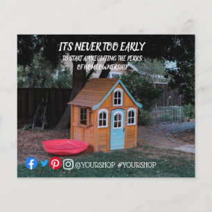 Nunca é cedo demais cartão postal de marketing imo