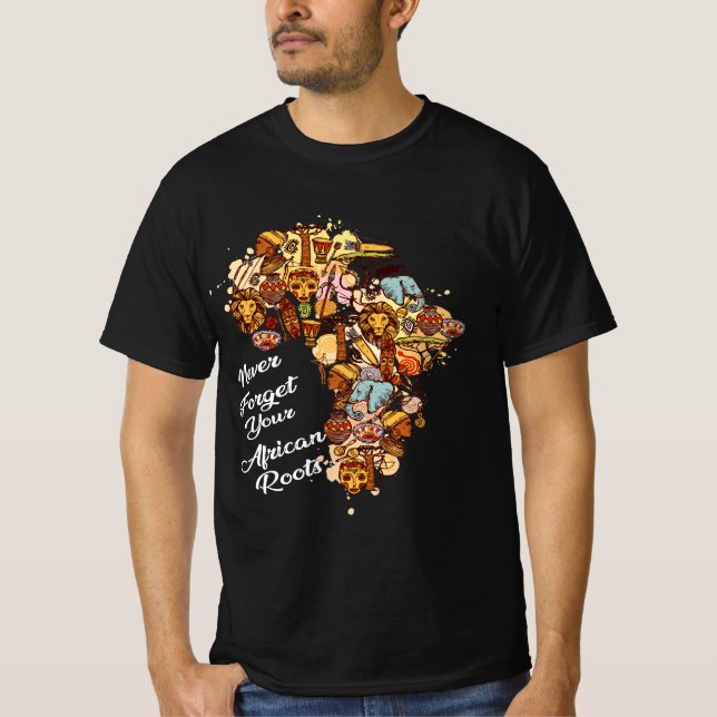 nunca esqueça sua camiseta de raízes africanas (Frente)