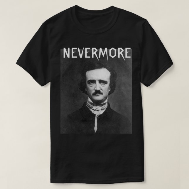 Nunca mais a camiseta Edgar Allan Poe (Frente do Design)