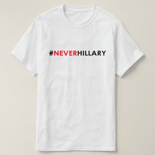 Nunca #NEVERHILLARY do t-shirt de Hillary (Frente do Design)