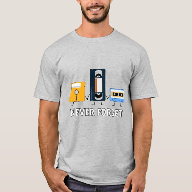 NUNCA SE ESQUEÇA DE RETRO MÉDIAS DE T-SHIRT (Frente)