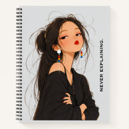 Nunca se Explicando. Caderno de Menina com Atitude