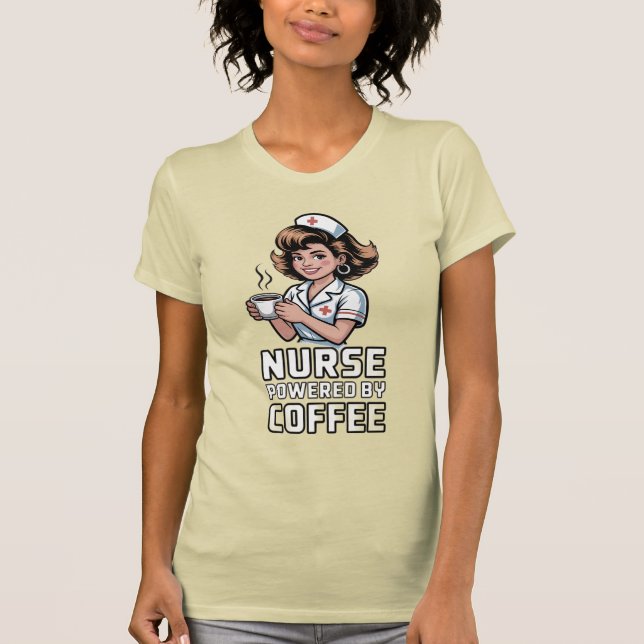 Nurse Powered by Coffee T-shirt (Frente)