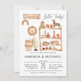 Nursery Boho Neutro | Convite de Churrasco de Bebê