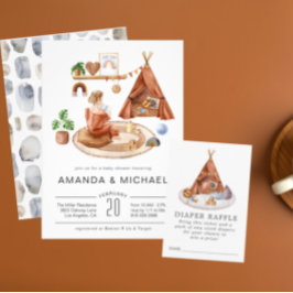 Nursery Neutral Boho | Convite ao Chá de fraldas
