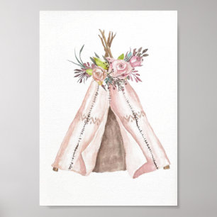 Nursery Poster - Woodland Teepee