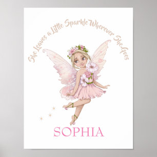 Nursery Quote Fada Fada Frita Rosa Poster