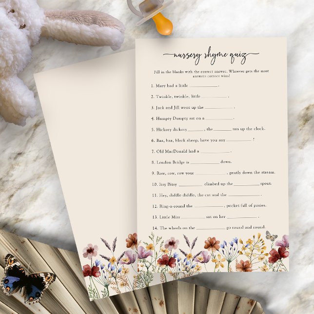 Nursery Rhyme Game (Boho Floral Nursery Rhyme Game by Painted Paperie
)