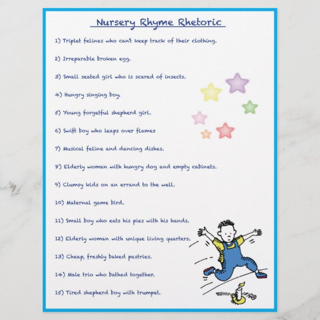 Nursery Rhyme Rhetoric Game - Boy Style (Frente)