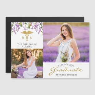 Nursing Graduation 2 Photo Announement Magnet