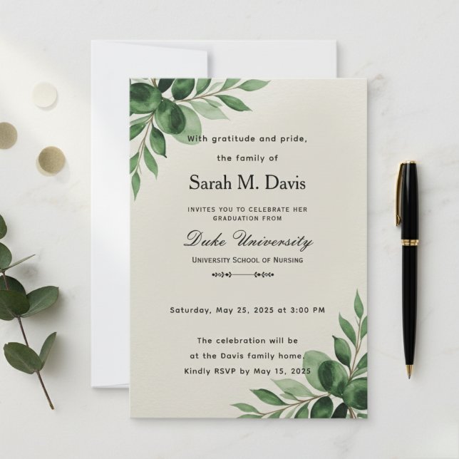 Nursing graduation invitation, custom graduation  (Criador carregado)