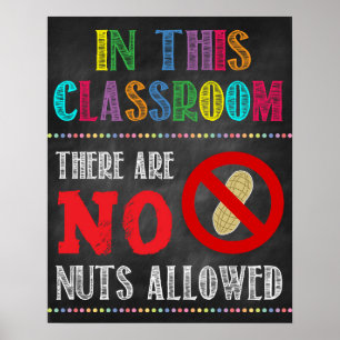 Nut Allergy Classroom Poster
