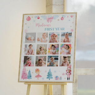 Nutcracker Fairy Birthday Foto Milestone Poster
