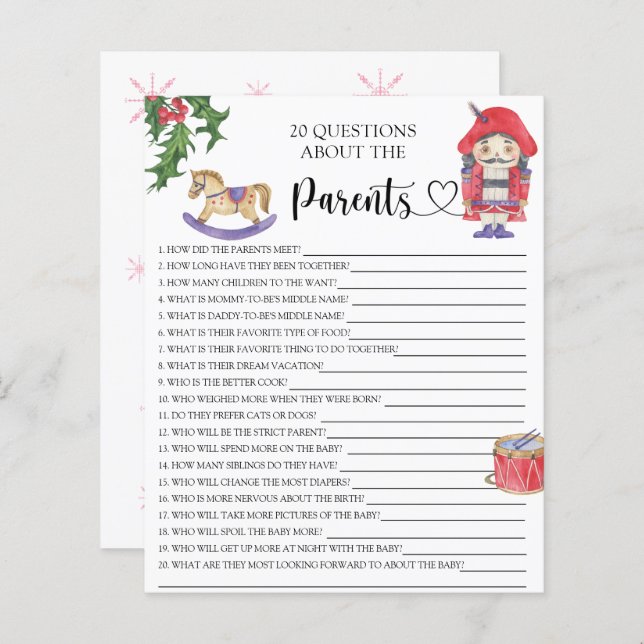 Nutcracker - jogos sobre os pais (Frente/Verso)