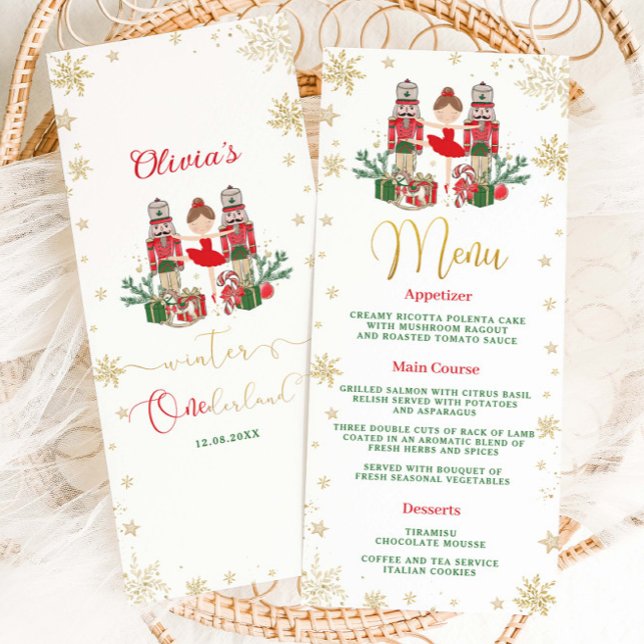 Nutcracker Winter Onederland 1st Birthday Menu (Criador carregado)