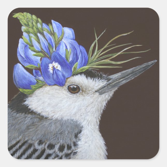 nuthatat branco com adesivos lupinos (Frente)