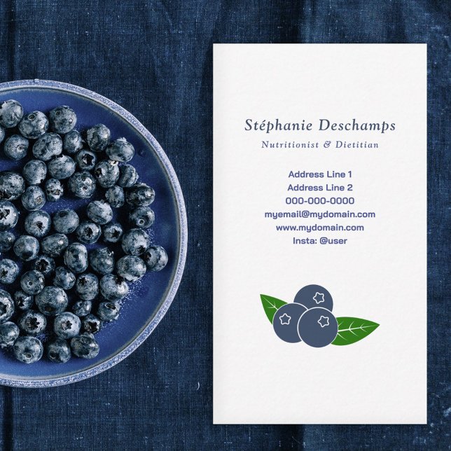 Nutricionista e Cartão de visita de mirtilo Dietit (Nutritionist & Dietitian Blueberry Business Card)