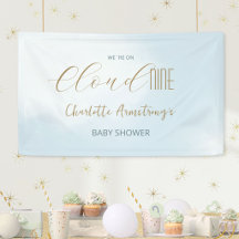 Nuvem 9 Banner de Chuvinha Azul Celestial para Bab