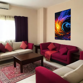 Nuvem de gás colorida no espaço | AI Art Poster