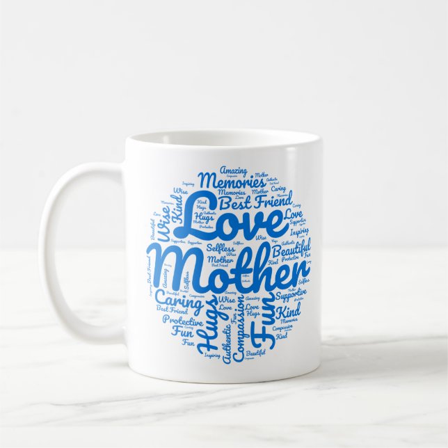 Nuvem de Palavras da Mamãe Caneca de Café Presente (Esquerda)