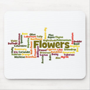 Nuvem de Palavras Flores Mousepad