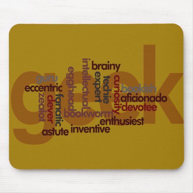 Nuvem Geeky engraçada Mousepad da palavra (Frente)