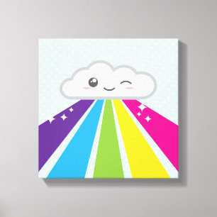 Nuvem Kawaii e Canvas Arco-Íris