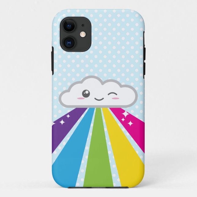 Nuvem Kawaii e capas de iphone Arco-Íris (Verso)
