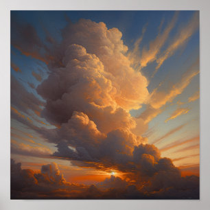 Nuvens ao Amanhecer Pintura Arte Impressa Poster